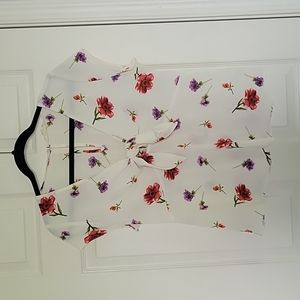 Floral tie front blouse